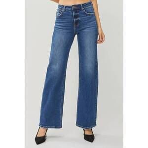 High-Rise Wide Leg Jeans — Medium Blue